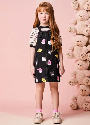 Momi - Salopete Infantil Jeans da Hello Kitty e Amigos - MOMI