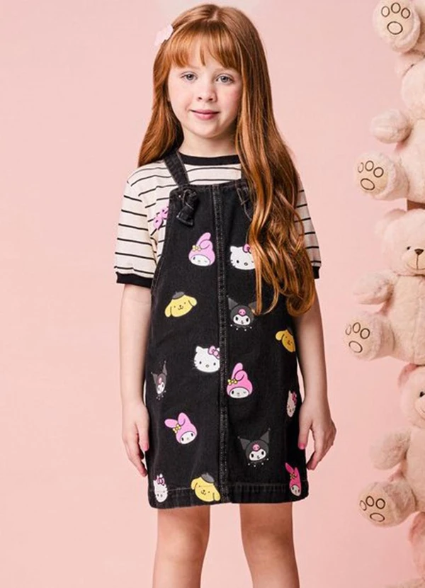Momi - Salopete Infantil Jeans da Hello Kitty e Amigos