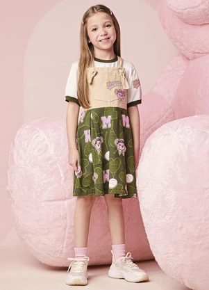 Momi - Salopete Infantil Menina com Ursinha Tenista - MOMI
