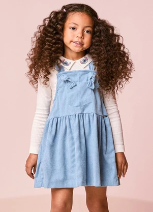 Momi - Salopete Infantil Menina de Veludo Cotelê - MOMI