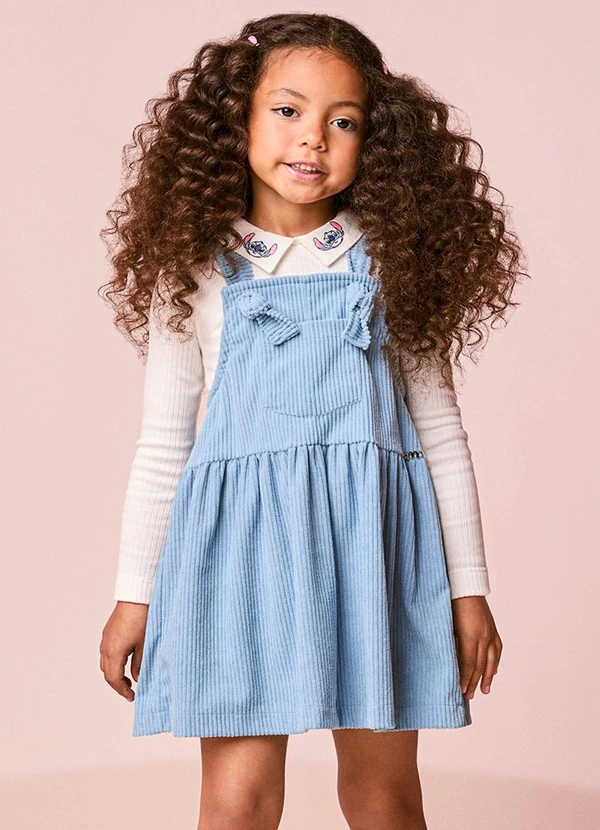 Momi - Salopete Infantil Menina de Veludo Cotelê
