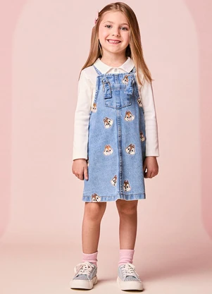Momi - Salopete Infantil Menina Jeans do Tico e Teco - MOMI