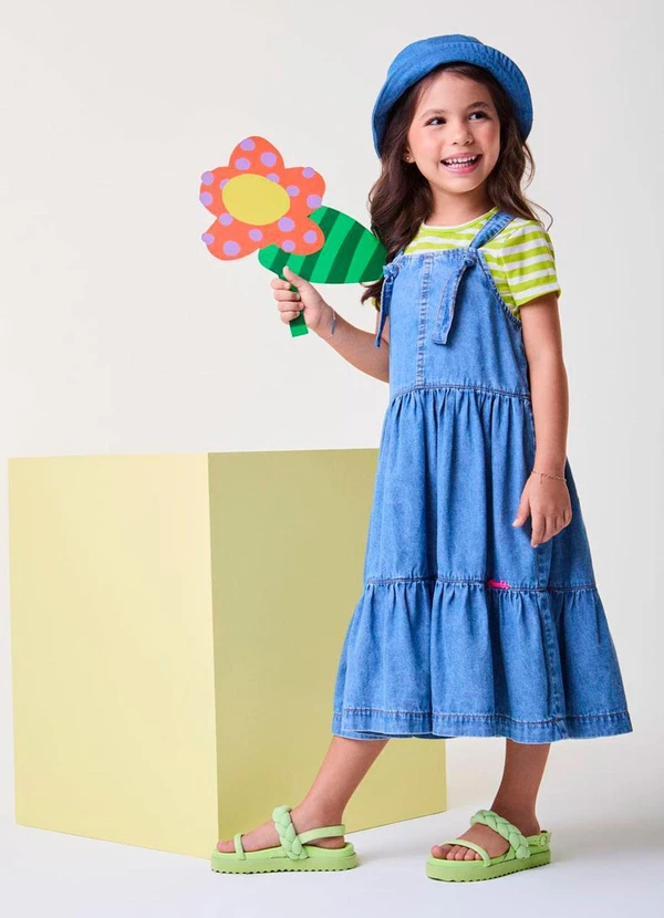 Bimbi - Salopete Jeans com Barra de Marias Marinho 1