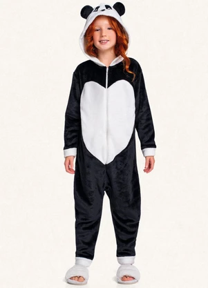 Fakini Kids - Kigurumi Panda Preto - FAKINI KIDS