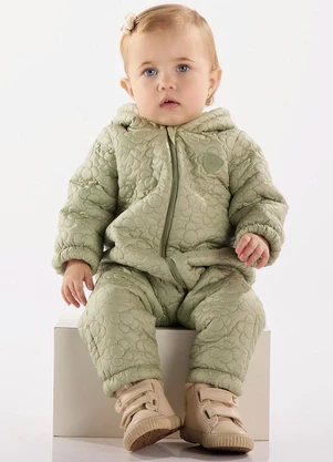 Up Baby - Macacão Acolchoado Bebê Menina Verde - UP BABY