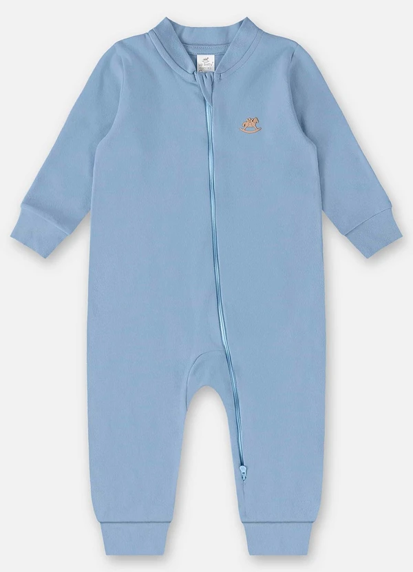 Up Baby - Macacão Básico Unissex para Bebê Azul