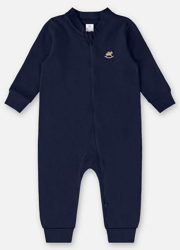 Up Baby - Macacão Básico Unissex para Bebê Azul