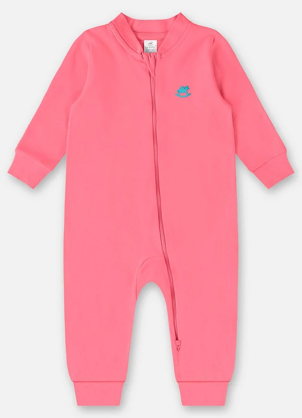 Up Baby - Macacão Básico Unissex para Bebê Rosa