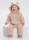Alakazoo - Macacão Bebê com Zíper e Capuz em Pelo Rosa - variação: Bege