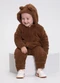Alakazoo - Macacão Bebê com Zíper e Capuz em Pelo Rosa - variação: Marrom