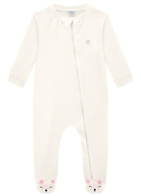 Marlan - Macacão Bebê em Malha Thermo Soft Bege