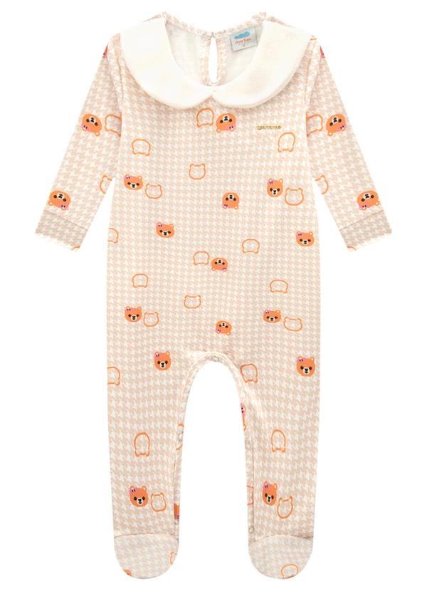 Marlan - Macacão Bebê em Molecotton Felpado Bege 2