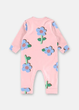 Up Baby - Macacão Bebê Estampa Flores Rosa - UP BABY