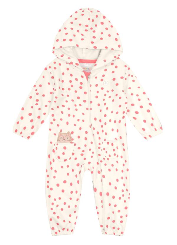 Brandili Baby - Macacão Bebê Menina de Gatinho Bege