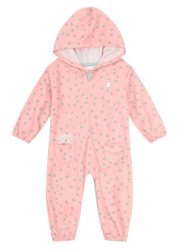 Brandili Baby - Macacão Bebê Menina de Gatinho Rosa