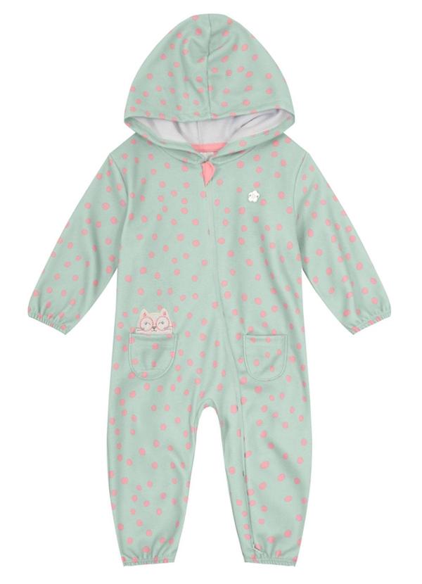 Brandili Baby - Macacão Bebê Menina de Gatinho Verde