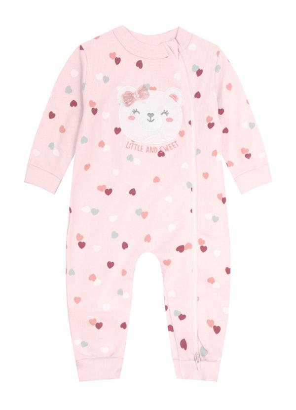 Brandili Baby - Macacão Bebê Menina de Ursinho Fofo Rosa 2