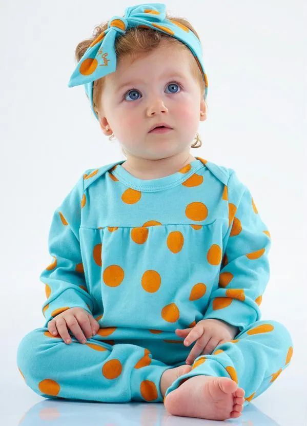 Up Baby - Macacão Bebê Menina e Faixa Azul