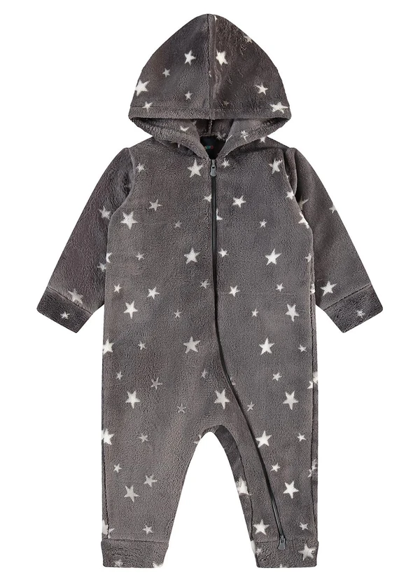 Guloseima - Macacão Bebê Menina Pelo Sintético Cinza 2