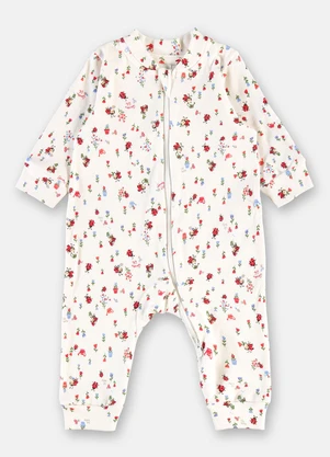 Up Baby - Macacão Bebê Menina Suedine Estampado - UP BABY