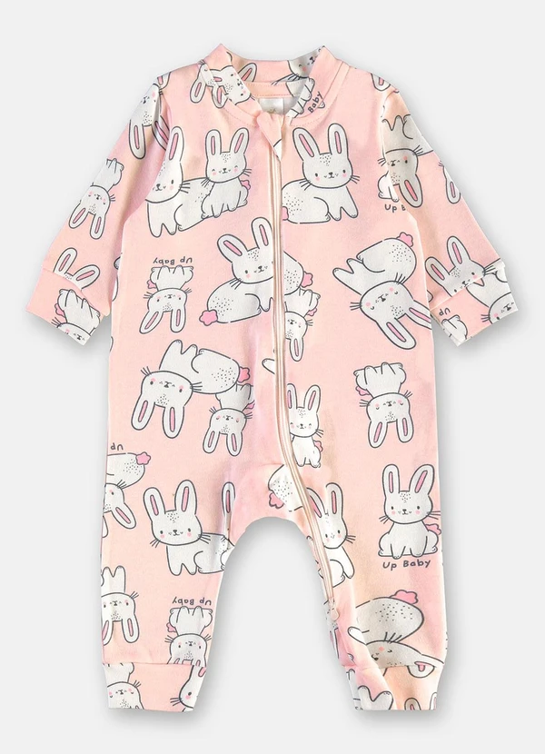 Up Baby - Macacão Bebê Menina Zíper Estampado 2