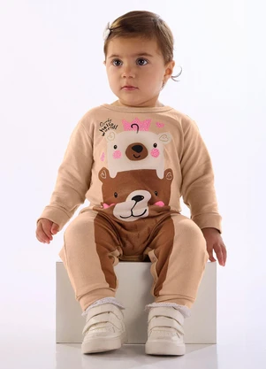 Quimby - Macacão Bebê Molecotton Urso Marrom - QUIMBY