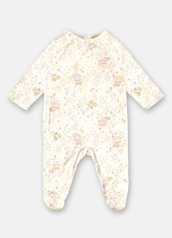 Up Baby - Macacão Bebê Suedine Pezinho Estampado 2