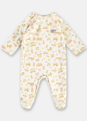 Up Baby - Macacão Bebê Suedine Pezinho Estampado - UP BABY