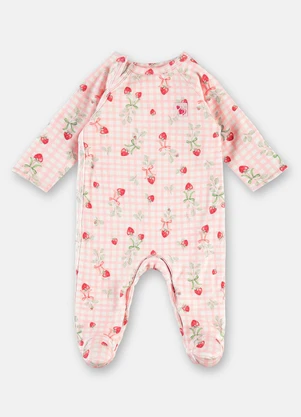 Up Baby - Macacão Bebê Suedine Pezinho Estampado - UP BABY