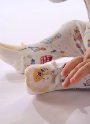 Up Baby - Macacão Bebê Suedine Zíper Estampado - UP BABY
