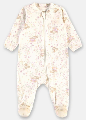 Up Baby - Macacão Bebê Suedine Zíper Estampado - UP BABY