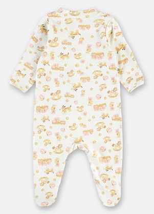 Up Baby - Macacão Bebê Suedine Zíper Estampado - UP BABY