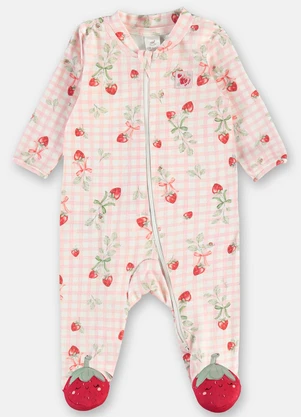 Up Baby - Macacão Bebê Suedine Zíper Estampado - UP BABY