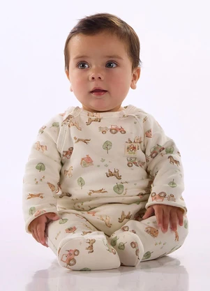 Up Baby - Macacão Bebê Unissex Pezinho Estampado - UP BABY