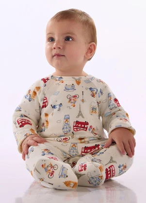 Up Baby - Macacão Bebê Unissex Pezinho Estampado - UP BABY