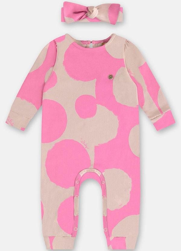 Up Baby - Macacão Bolinhas para Bebê Menina Rosa 2