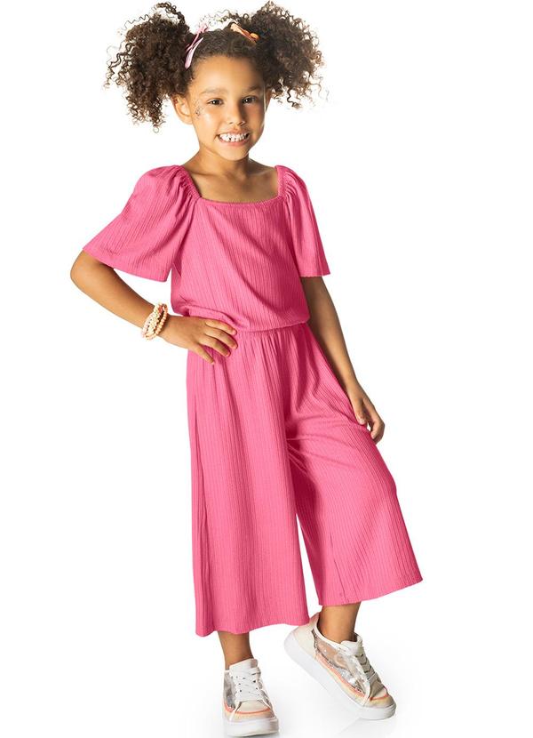 Rovi Kids - Macacão Canelado Infantil Pantarcourt Rosa 1