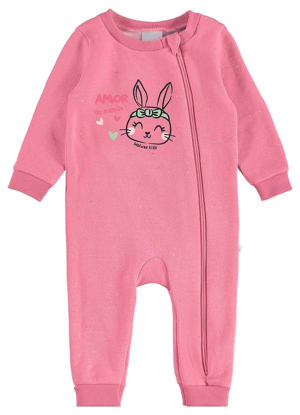Malwee Kids - Macacão Coelhinha em Moletom Rosa 2