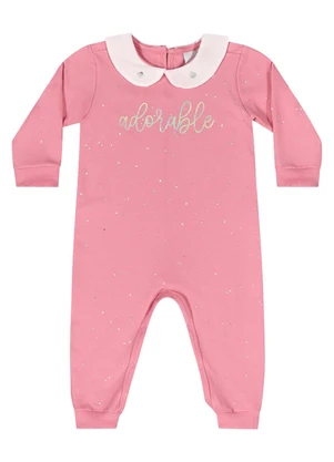 Quimby - Macacão com Glitter para Bebê Rosa - QUIMBY