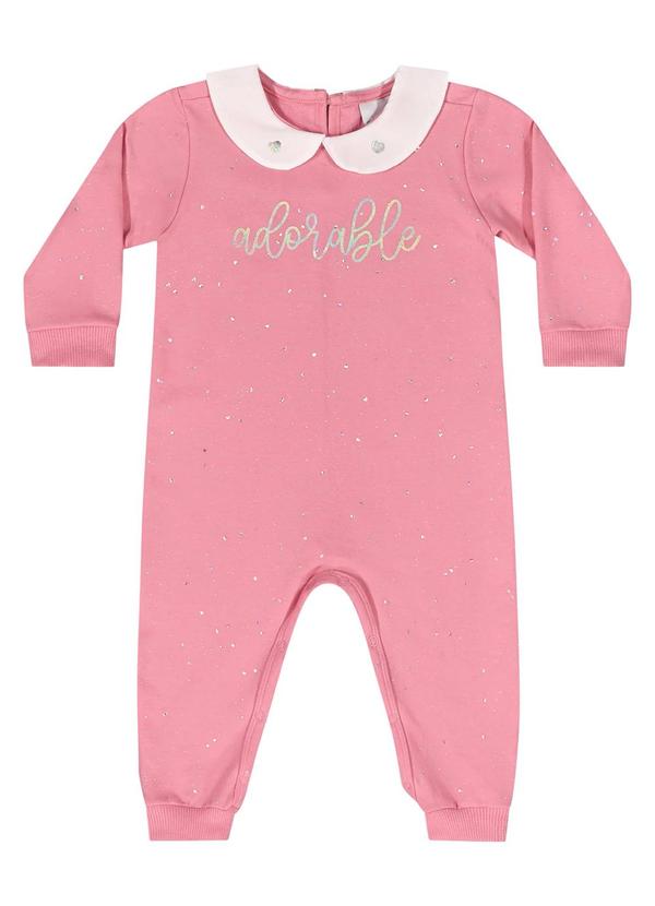 Quimby - Macacão com Glitter para Bebê Rosa