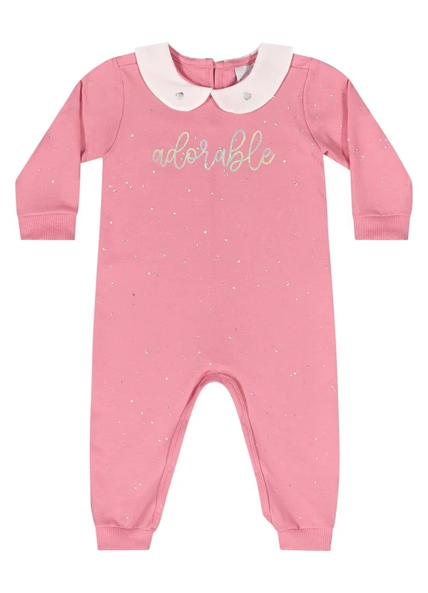 Quimby - Macacão com Glitter para Bebê Rosa