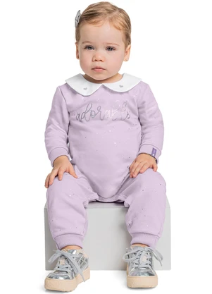 Quimby - Macacão com Glitter para Bebê Roxo - QUIMBY