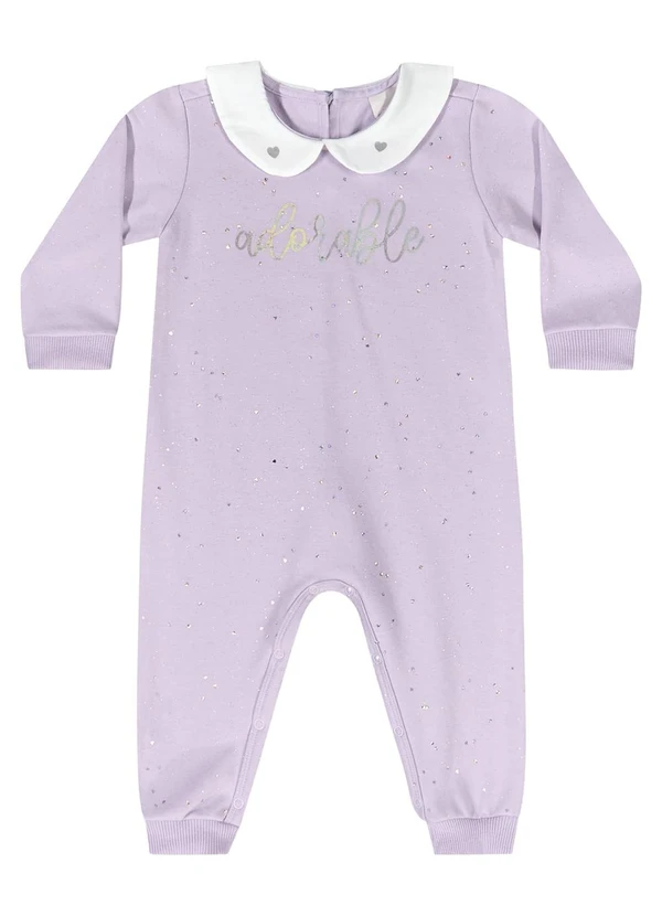 Quimby - Macacão com Glitter para Bebê Roxo 3