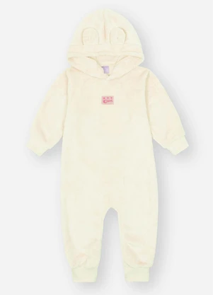 Abrange - Macacão com Orelhinha Bebê Menina Nude - ABRANGE