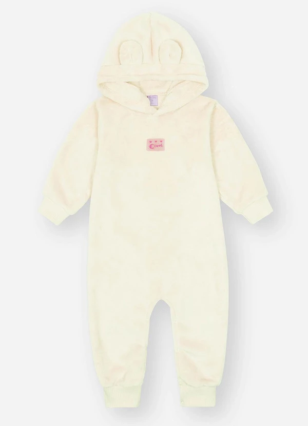 Abrange - Macacão com Orelhinha Bebê Menina Rosa 2