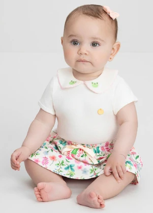 Macacão Comfy para Bebê Menina Up Baby Branco - UP BABY