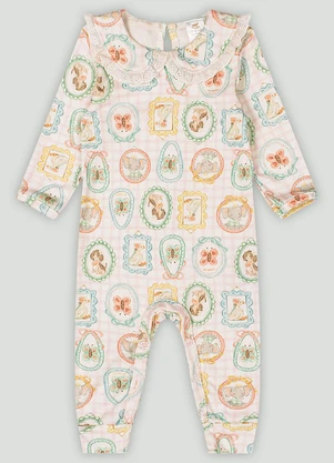 Macacão Comfy para Bebê Menina Up Baby Branco - UP BABY