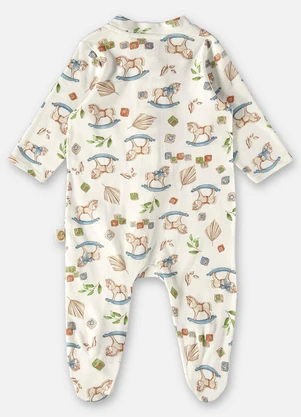 Up Baby - Macacão Comfy Unissex para Bebê Off White - UP BABY