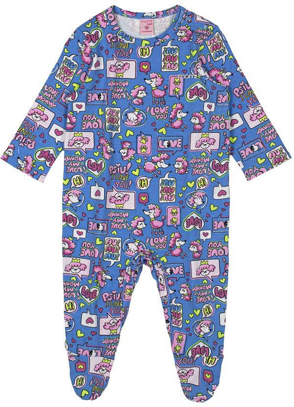 Momi - Macacão de Menina Poodle Azul