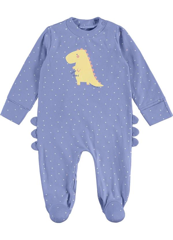 Malwee Kids - Macacão Dino com Pezinho Menina Roxo